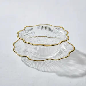 The Minimalist Hospitality Pavilion (Gold Trim Soup Bowl W/Plate Set of 6 Pcs)