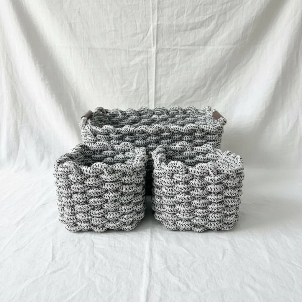 Fabric Basket Bathroom Set