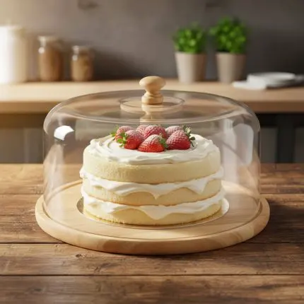 The Minimalist Grand Stage (Round Cake Plate With Glass Container 23cm)