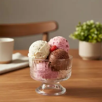 Cream Glass Cups (225ml, 6-Piece) – TB033-1B