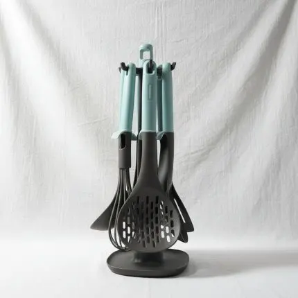 The Cerulean Minimalist Kitchen Utensil Suite (Premium Blue Cooking Ensemble)