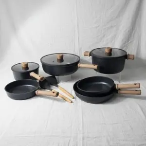 The Citron Minimalist 9-Piece Light Forged Cookware Suite (with Detachable Cream Handles)
