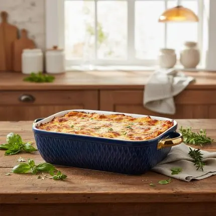 Sophisticated White Porcelain Rectangular Casserole Dish