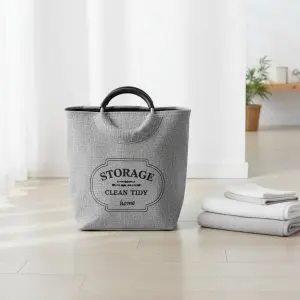 The Solstice Minimalist Slate Vault (Grey Storage Bag W/Wooden Handle)