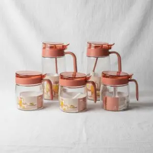 Pink 5-Piece Glass Spice Set