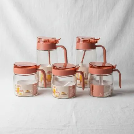 Pink 5-Piece Glass Spice Set