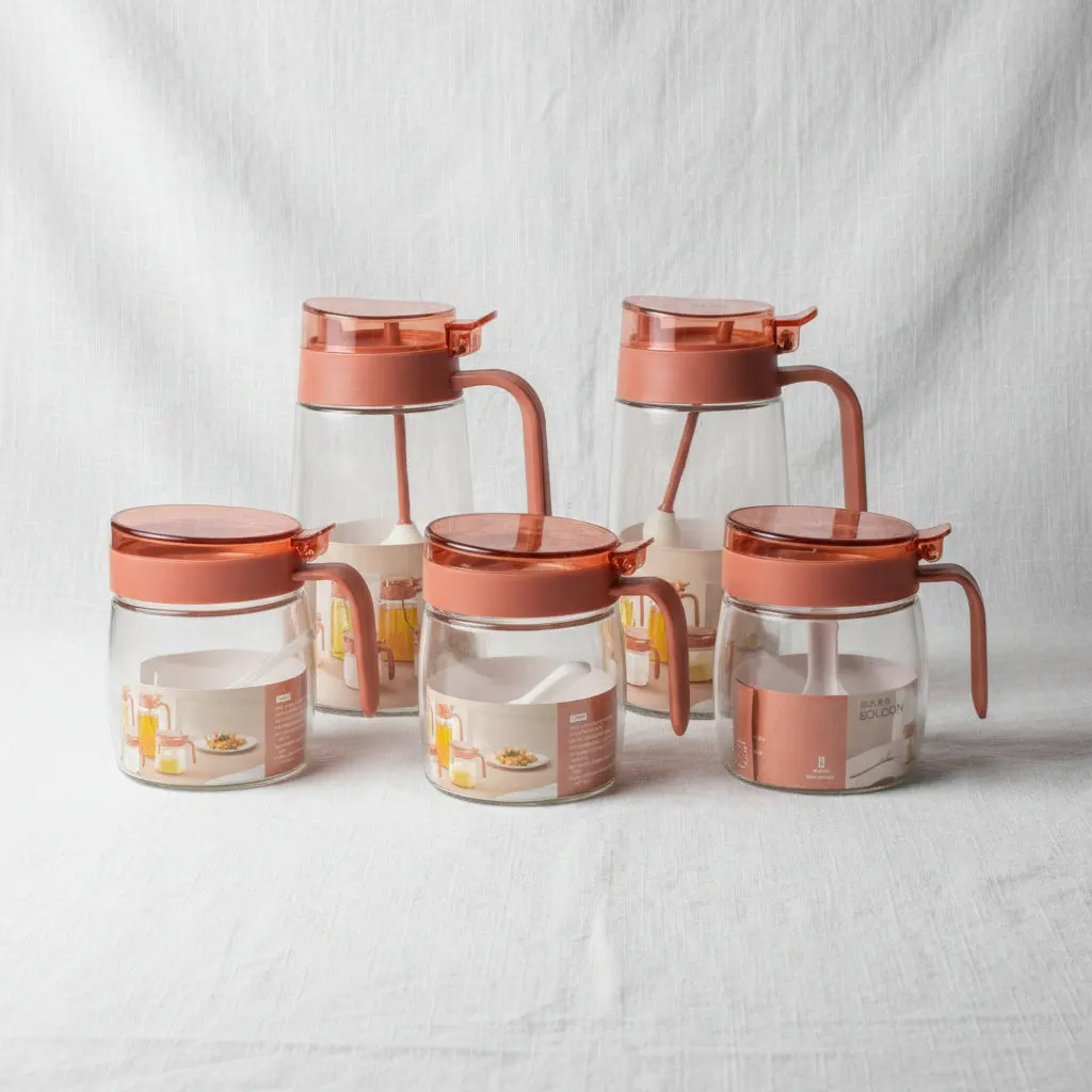 Pink 5-Piece Glass Spice Set