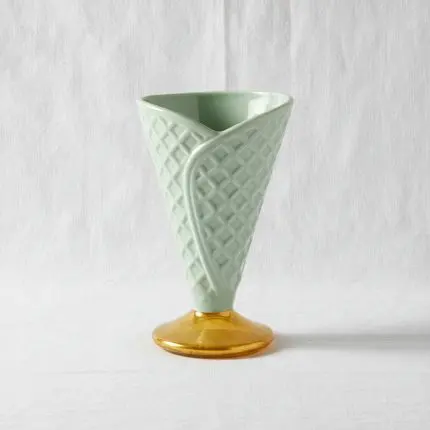 Charming Pastel Light Green Porcelain Ice Cream Cup