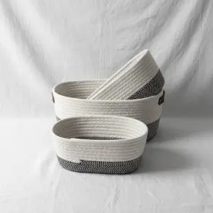 Oval Fabric Basket Bathroom Set – 90825