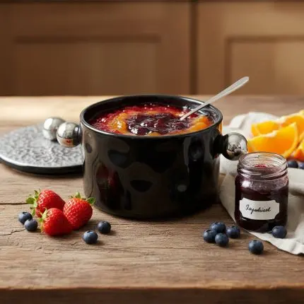 The Muen Minimalist Ceramic Black Jam Tray