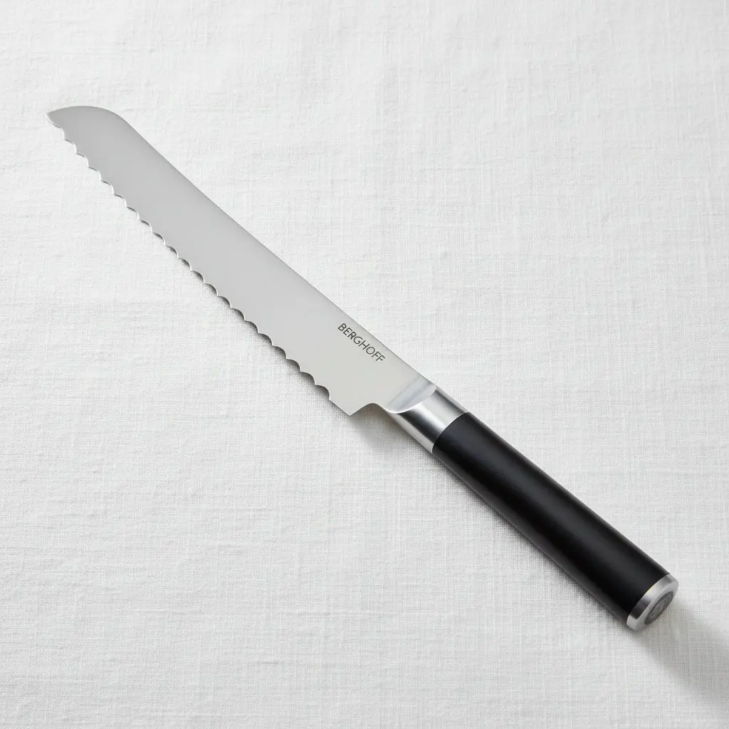 Sleek Gray Stainless Steel Bread Knife (20cm)