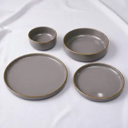 Regal Royal 12 Gray 24-Piece Porcelain Dinner Set