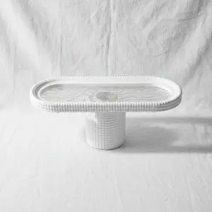 Contemporary Neutral Plastic Rectangular Cake & Pastry Stand (35x14cm)