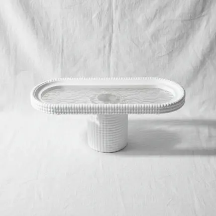 Contemporary Neutral Plastic Rectangular Cake & Pastry Stand (35x14cm)