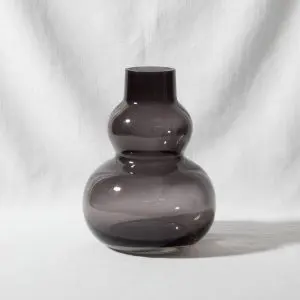 Elegant Midnight Black Glass Decorative Flower Vase (16.5cm)