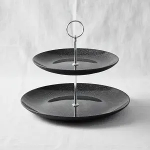 Sophisticated Ceramic 2-Tier Afternoon Tea & Appetizer Serving Stand