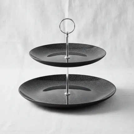 Sophisticated Ceramic 2-Tier Afternoon Tea & Appetizer Serving Stand