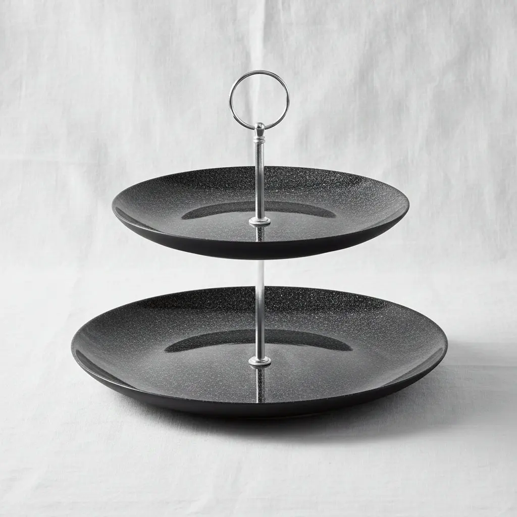 Sophisticated Ceramic 2-Tier Afternoon Tea & Appetizer Serving Stand