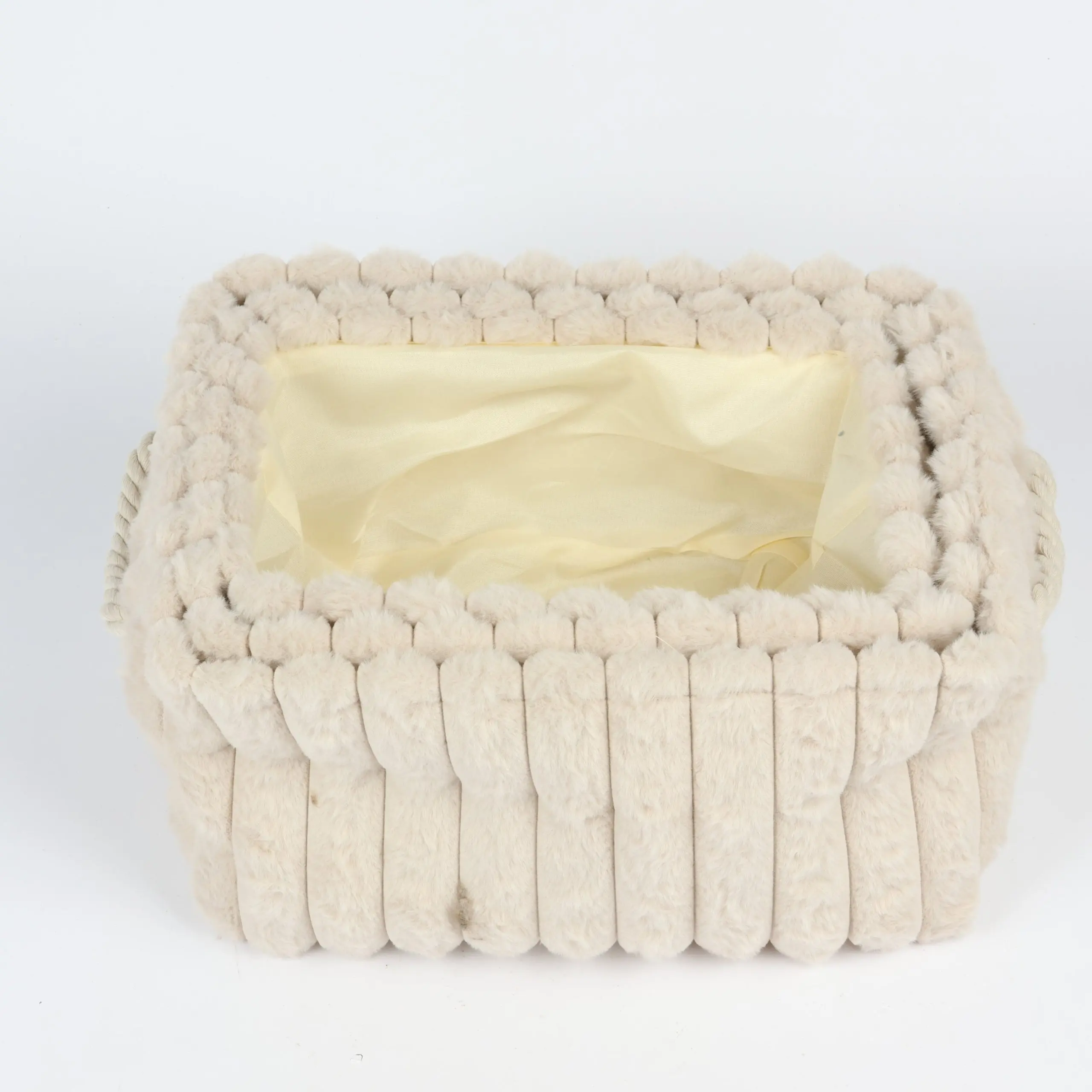 Set of 3 Soft Fur Storage Baskets