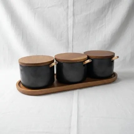 The La Maya Minimalist Obsidian Black Spice Caddy Suite