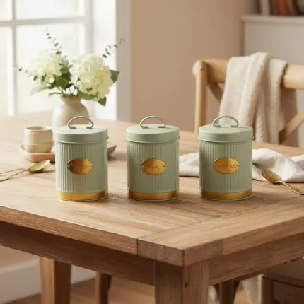 Elegant Venezia Matte Bread Bin & 3-Piece Canister Set