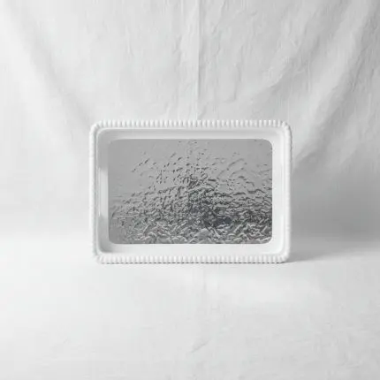 Contemporary Neutral Rectangular Plastic Serving Tray (35x25cm)
