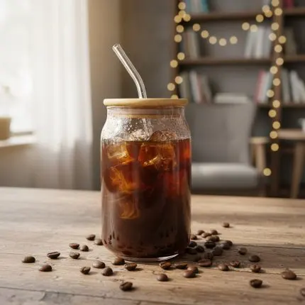 Glass Colored Cup Set (4-Piece)
